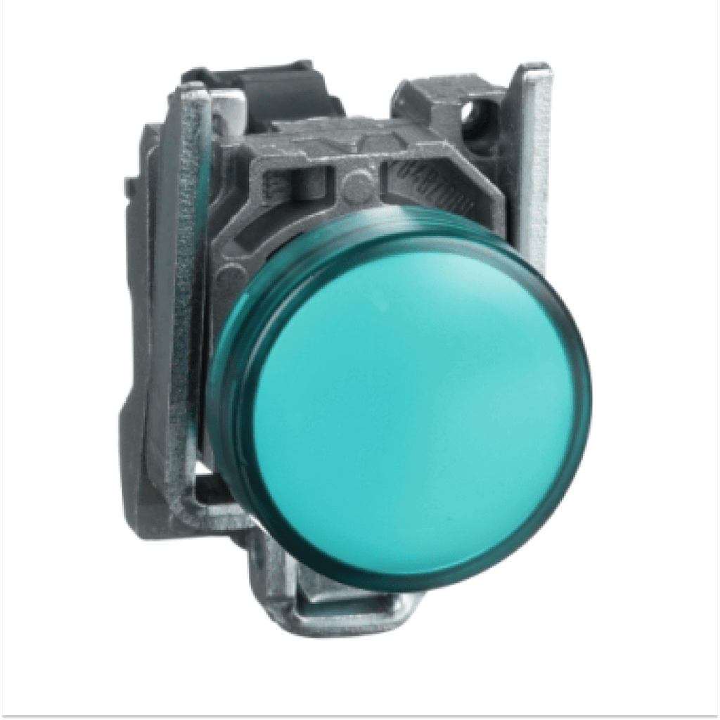 Luz piloto Schneider Electric Harmony XB4, lente simple, 22 mm, LED de 24 V CA / CC, verde