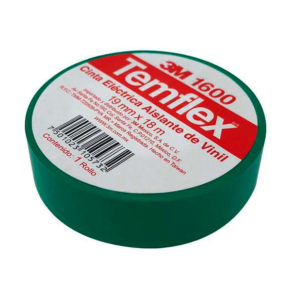 Cinta aislante Temflex 1600 verde - 3M