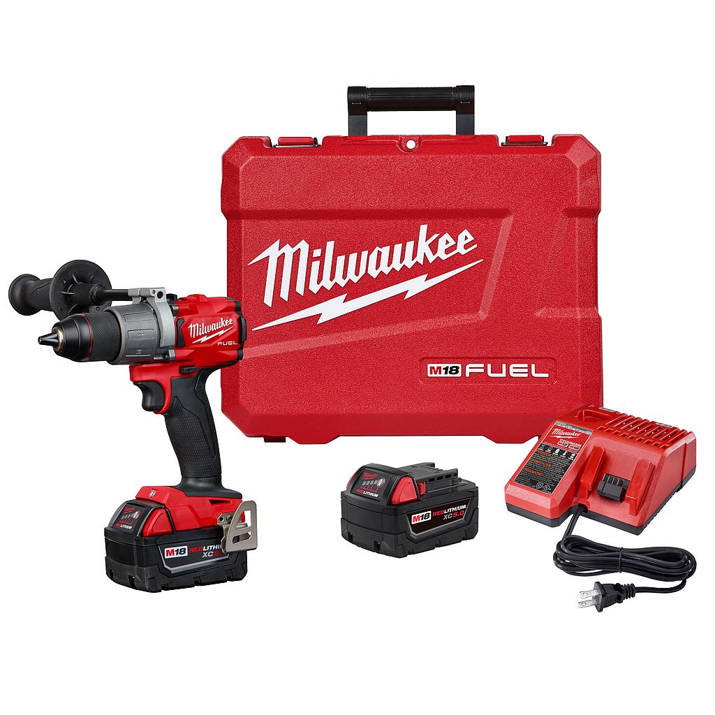 Kit de Taladro/atornillador de 1/2" M18 FUEL con 2 baterias y maletin - Milwaukee