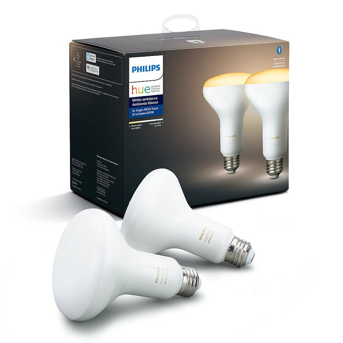 Kit de 2 focos inteligentes BR30 Hue tonos de blanco con Zigbee - Philips