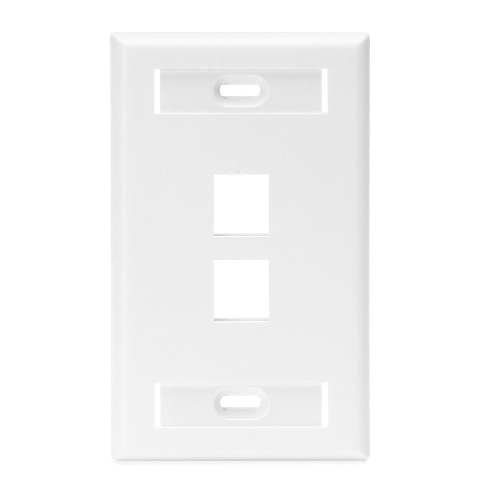 Placa Quickport 2 ventanas, color blanco - Leviton