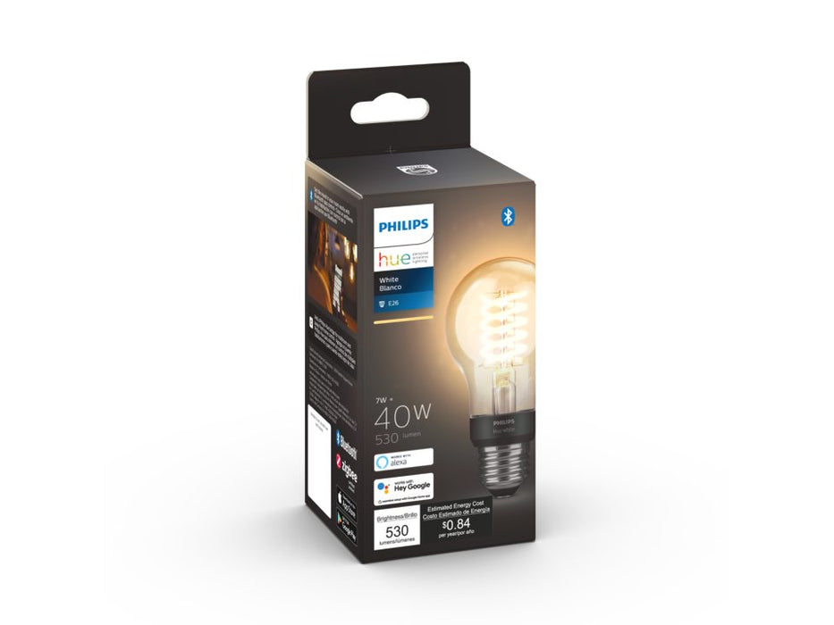 Foco inteligente Philips Hue de filamento A19 luz calida con Bluetooth y Zigbee - Philips